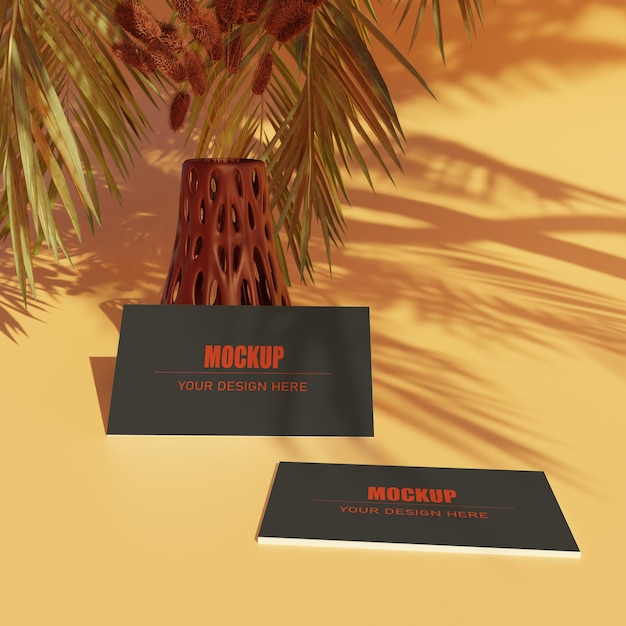 A mockup of a palm tree and a sign that says " mockup ".