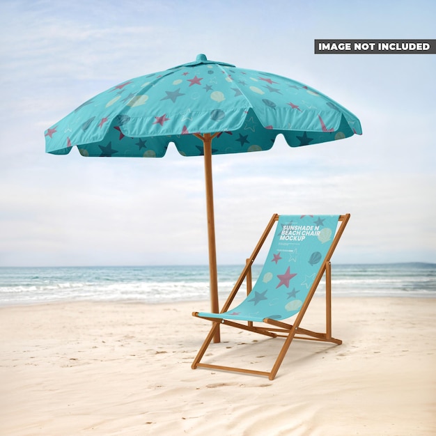 Mockup parasola i krzesła plażowego