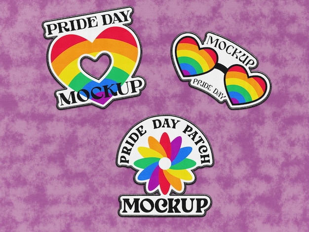 PSD mockup patchów pride day