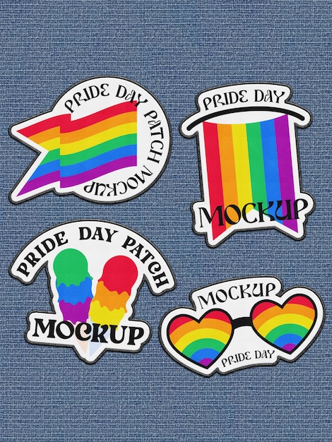 PSD mockup patchów pride day