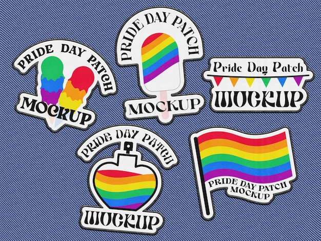 PSD mockup patchów pride day