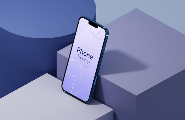 Telefono mockup sul podio