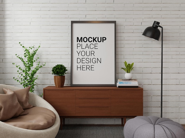 Mockup di cornice per foto per mockup sul muro