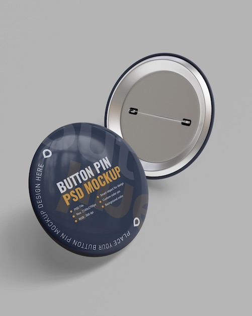 PSD mockup pin button for branding psd