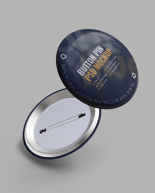 PSD mockup pin button for branding psd