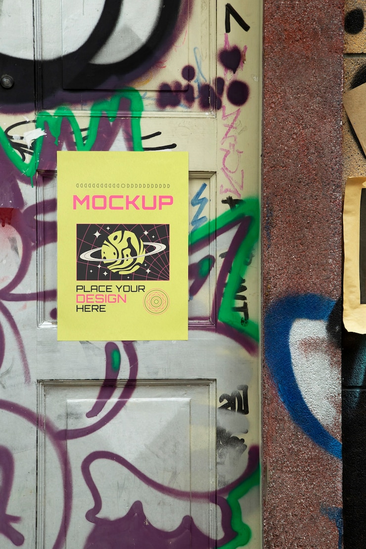 PSD mockup plakatu festiwalu muzycznego