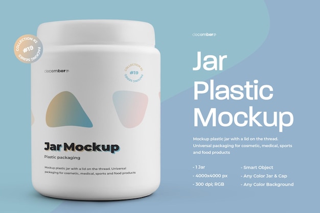 Mockup plastic fat jar-ontwerp