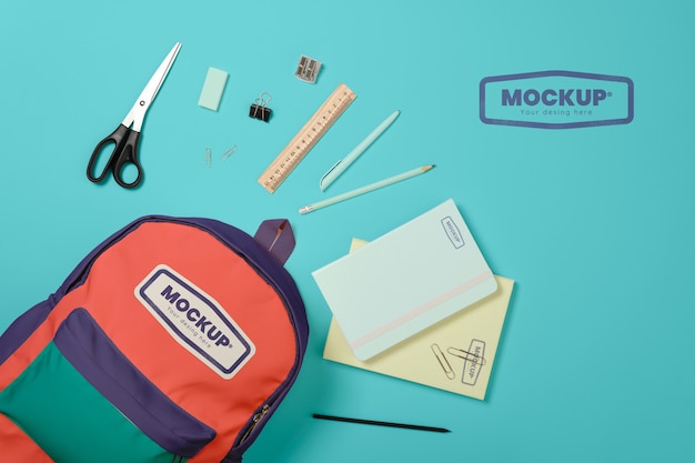 PSD mockup plecaka szkolnego mockup projektu