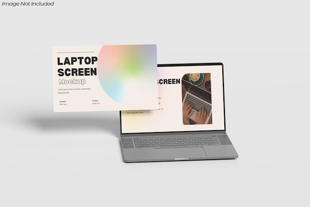 Mockup pływającego ekranu i laptopa