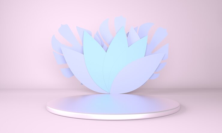 PSD mockup, podium, display with monstera leaves tropical plant in 3d rendering 