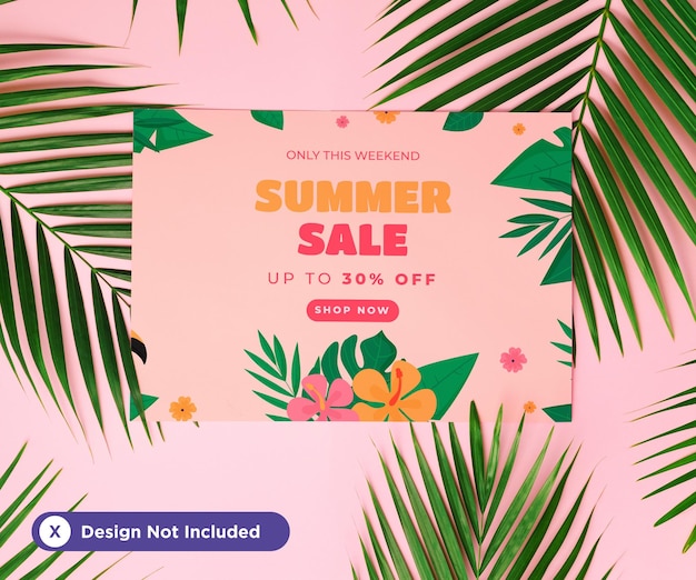 Mockup poster for the summer sales