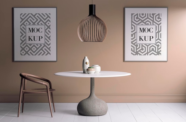 Mockup posterframe in modern interieur