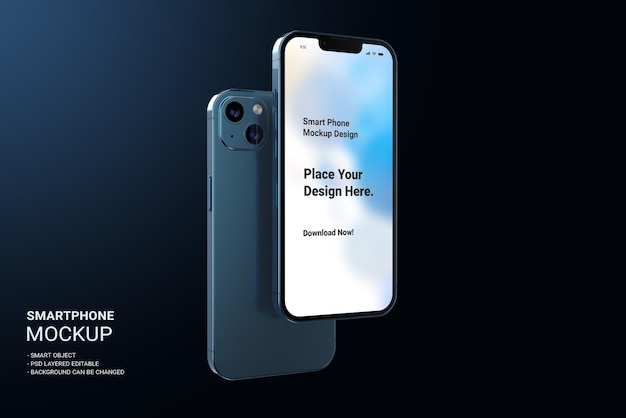 PSD mockup presentatiesjabloon voor smartphonescherm