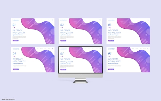 Mockup prezentacji ekranów monitorów