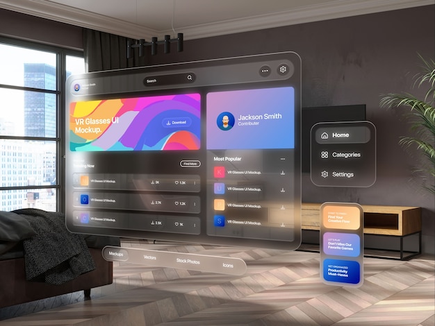 Mockup projekcji technologii futurystycznej