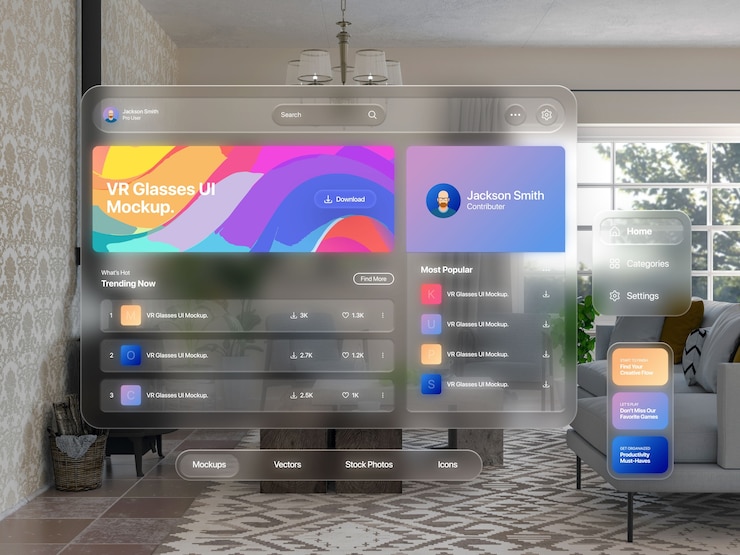 PSD mockup projekcji technologii futurystycznej
