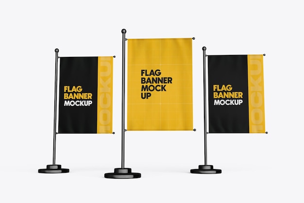 Mockup promocyjnej flagi i tła