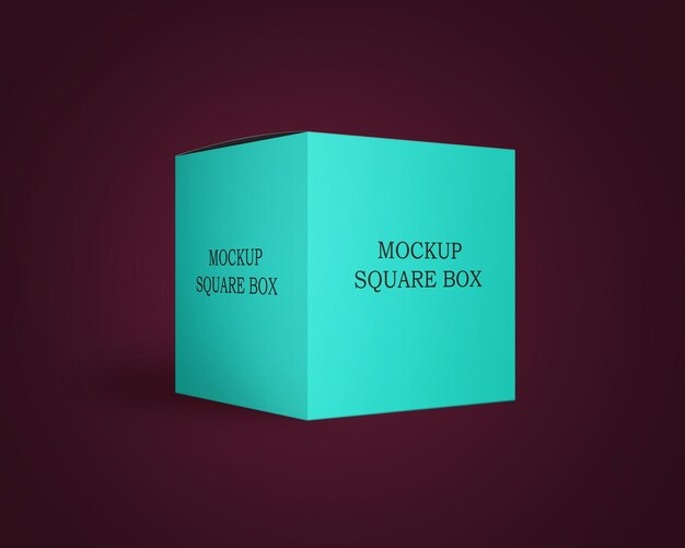 PSD mockup psd free a blue box that says mock square box on it