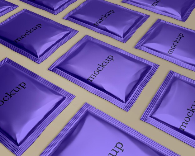 PSD mockup psd free purple plastic boxes with the word mockup on them