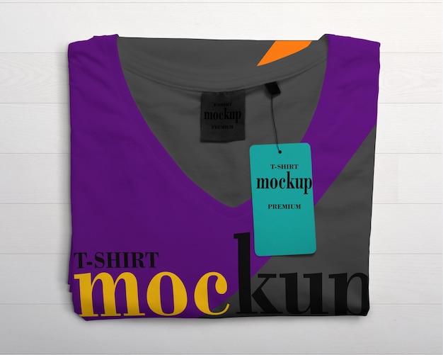 PSD mockup psd free a t shirt that is on a purple shirt