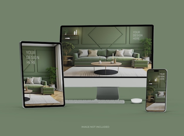 Mockup Pulpitu Smartfonu I Tabletu Dla Uiux Product Showcase 3d Render