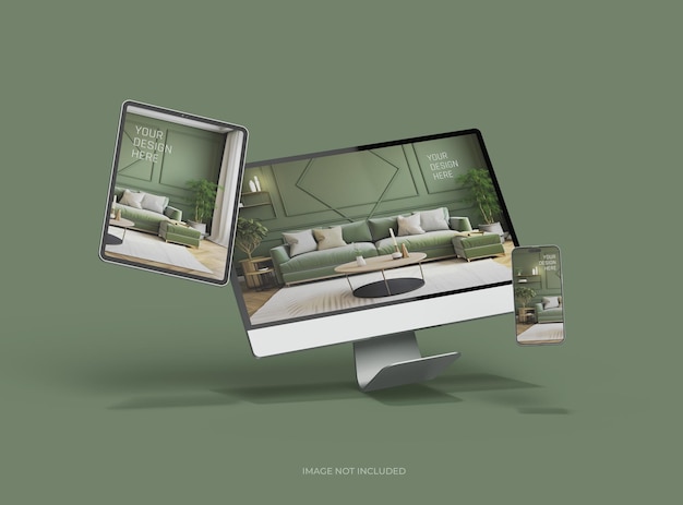 Mockup Pulpitu Smartfonu I Tabletu Dla Uiux Product Showcase 3d Render