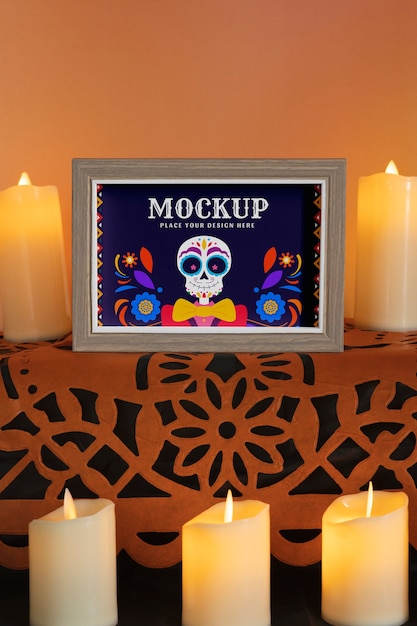 PSD mockup ramki dia de muertos