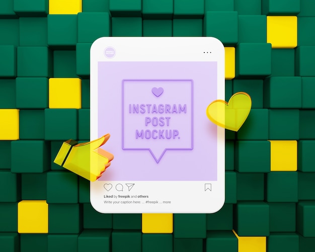 PSD mockup ramki postów na instagramie