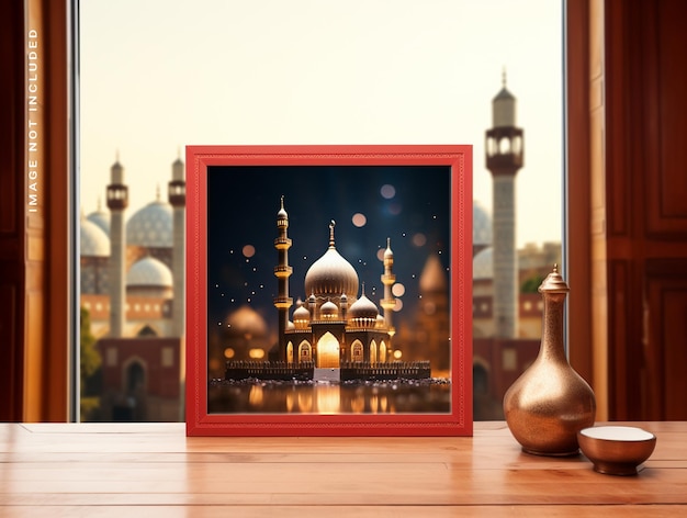 PSD mockup ramki zdjęciowej psd ramadan