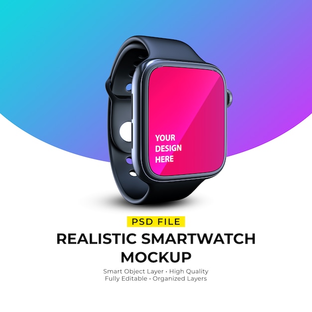 Mockup of realistic elegant smartwatch