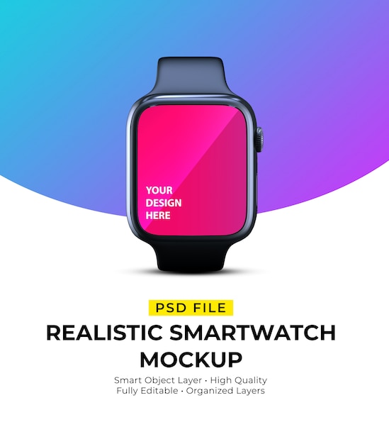 Mockup di realistici eleganti smartwatch da indossare