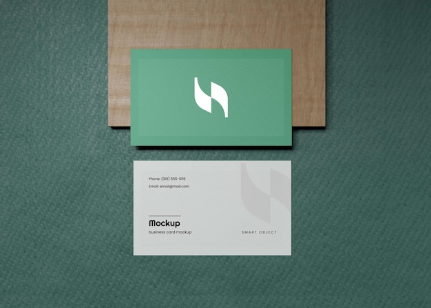 Mockup realistic falling business cards