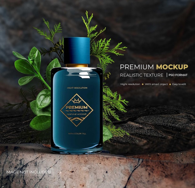 Profumo di bottiglia di lusso realistico mockup