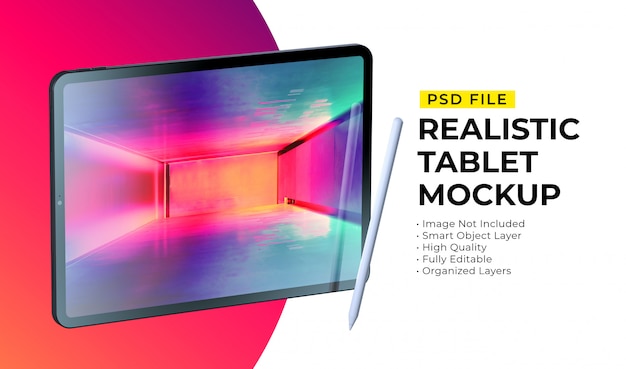 Mockup di realistico tablet e matita