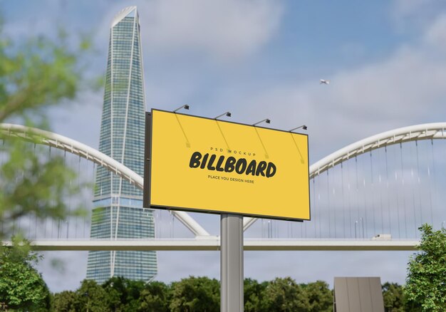 Mockup of rectangular billboard psd