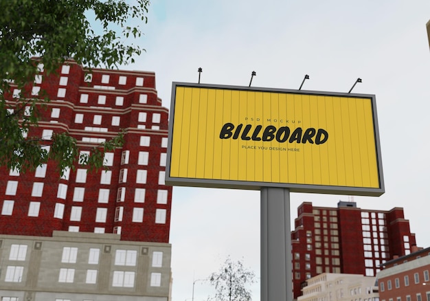 Mockup of rectangular billboard psd