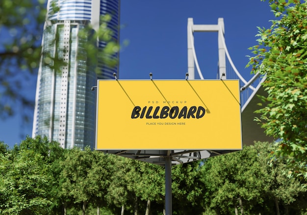 Mockup of rectangular billboard psd