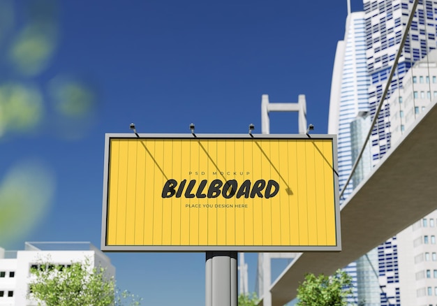 Mockup of rectangular billboard psd