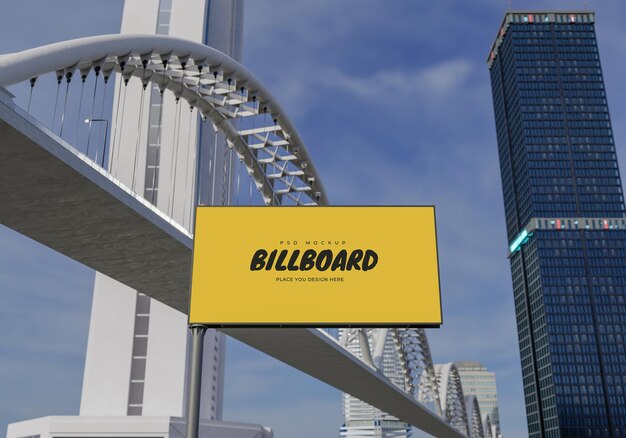 Mockup of rectangular billboard psd