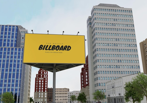 Mockup of rectangular billboard Psd