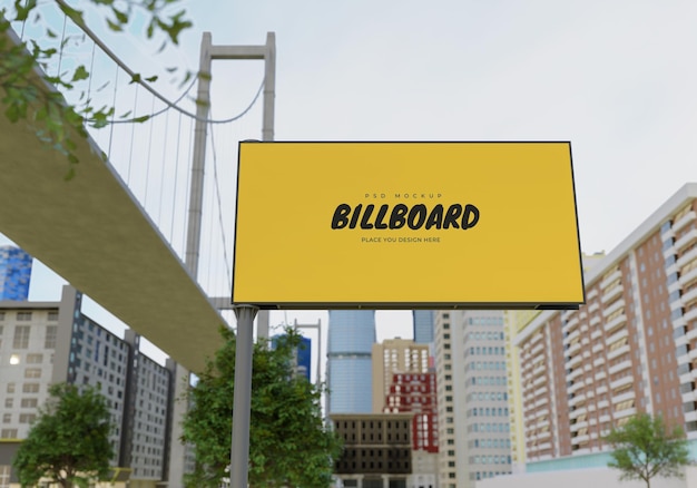 Mockup of rectangular billboard Psd