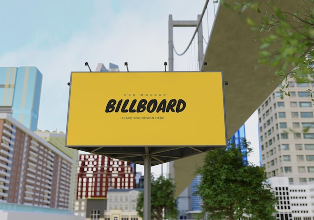 PSD mockup of rectangular billboard psd