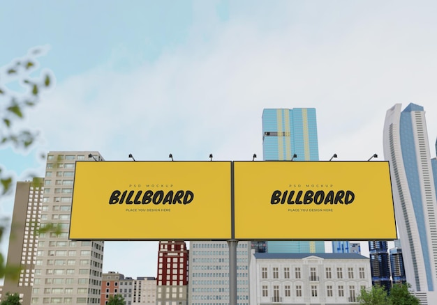 Mockup of rectangular billboard psd