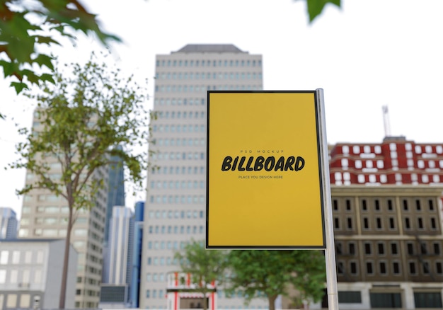 PSD mockup of rectangular billboard psd