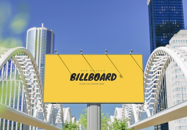 Mockup of rectangular billboard psd