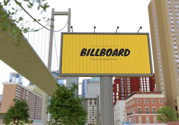 Mockup of rectangular billboard Psd