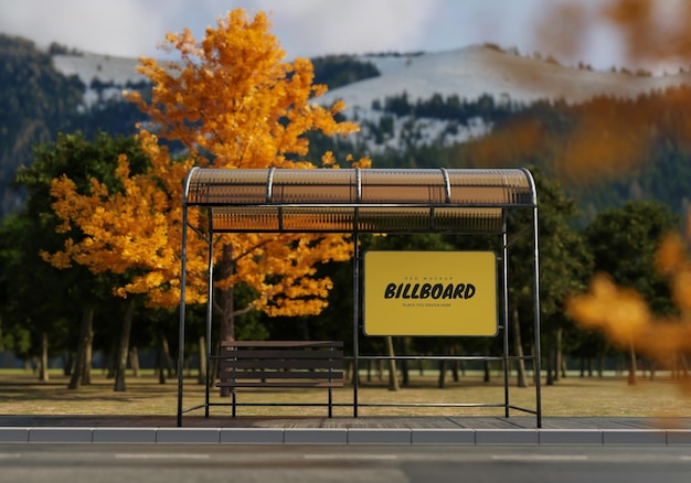 PSD mockup of rectangular billboard psd