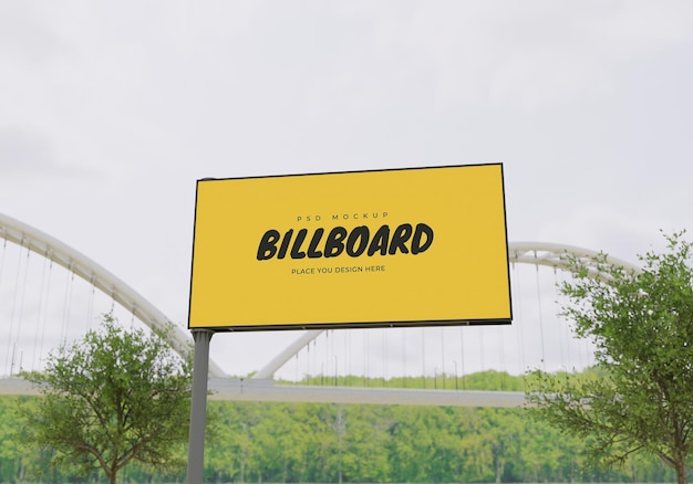 Mockup of rectangular billboard psd