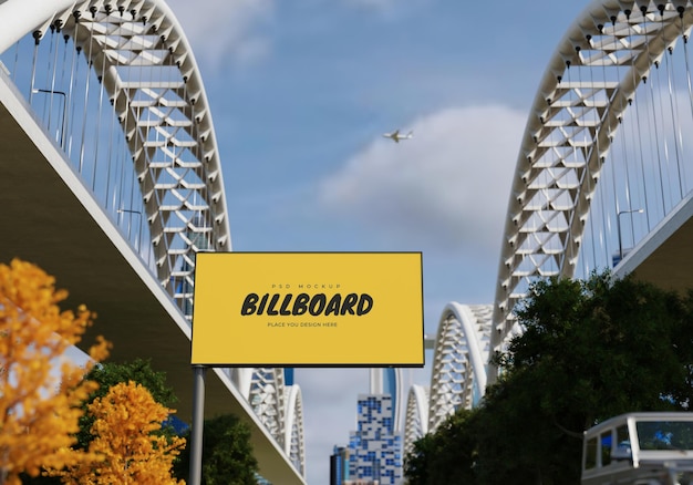 Mockup of rectangular billboard psd