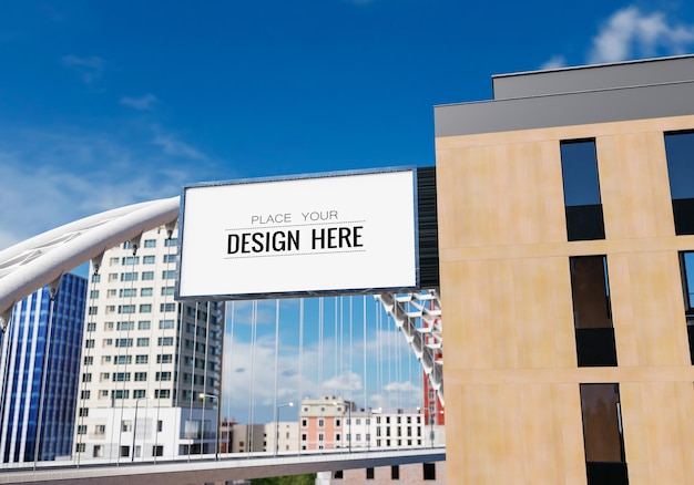 Mockup of rectangular billboard psd